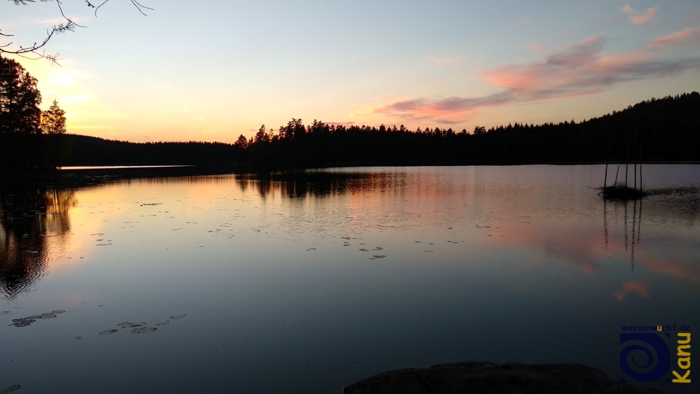 Abendstimmung am See, Schweden.