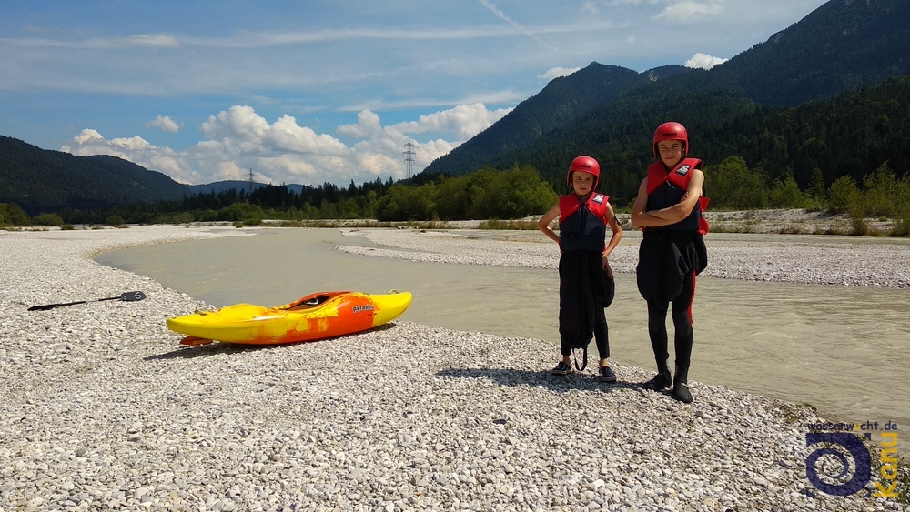 Am Einstieg der Isar in Wallgau.