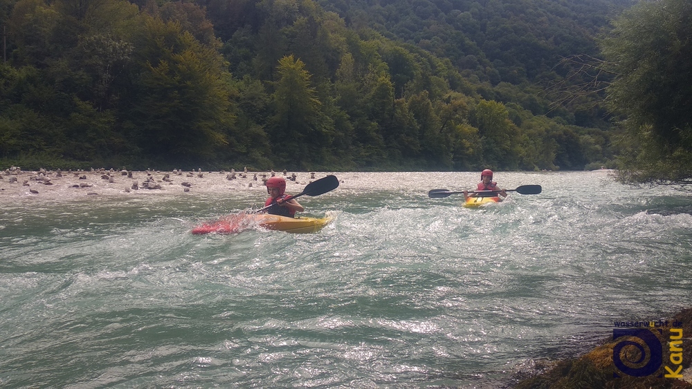 Auf der Soča bei Volarje.